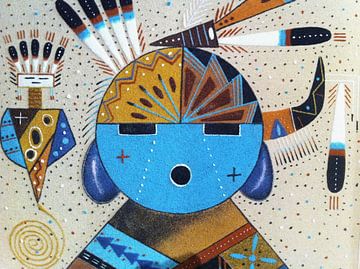 Sandzeichnung Indianer von Gisela- Art for You