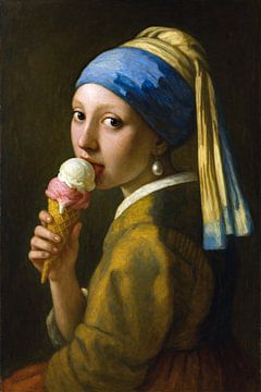 Girl with a Pearl Earring - Ice cream edition by GᎥรєlค Art Ŧ๏г Y๏ย
