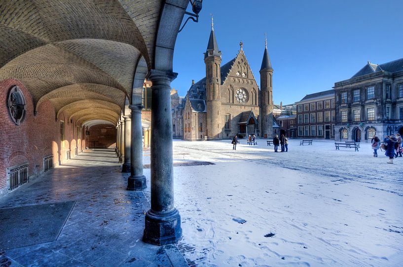 Binnenhof in de sneeuw van Jan Kranendonk