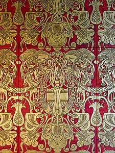 Jugendstil-Ledertapete 1905 von Johann Heinrich Vogeler