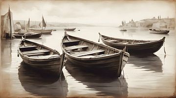 Boats painting by Anton de Zeeuw