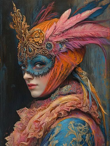 Maske Frau | Buntes Frauenportrait