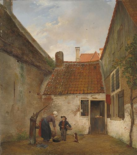 Binnenplaatsje, Andreas Schelfhout