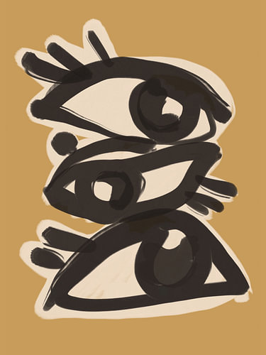 Dessin au trait abstrait représentant des yeux 10