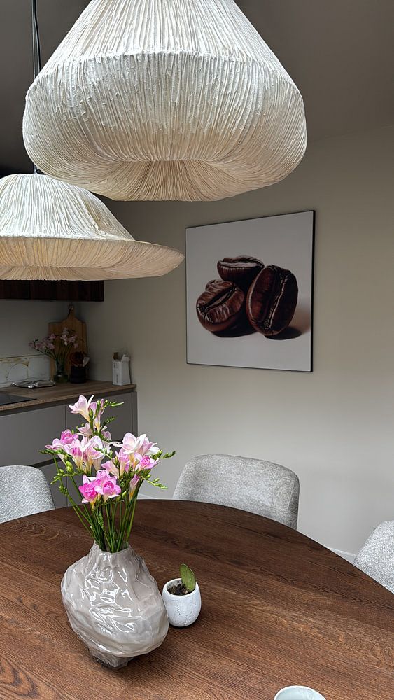 Close up van koffiebonen  van Koffie Zwart 