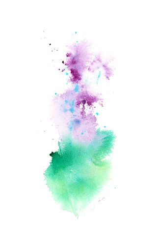 Paarse bloemen aquarel schilderij
