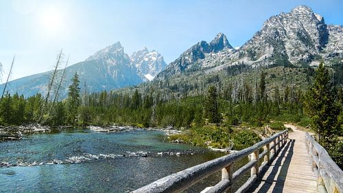 Wooden bridge in Grand Teton National Park Wyoming