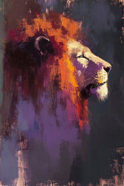 Majestic lion in soft colours by Poster Art Shop
