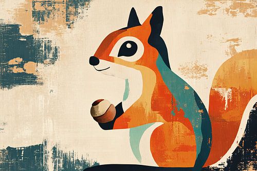 Kleurrijke eekhoorn in moderne stijl