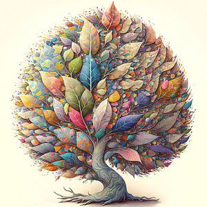 Baum mit bunten Blättern