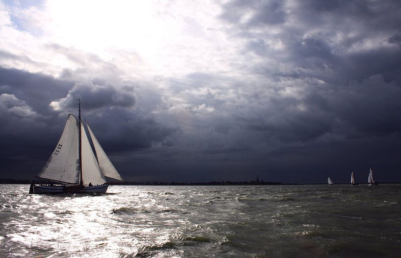 Lemsteraak into a storm van Hielke Roelevink