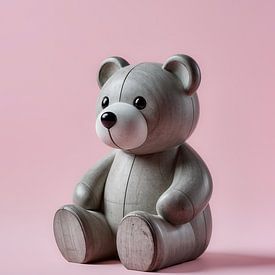 Teddy bear on pink by Adje Photography