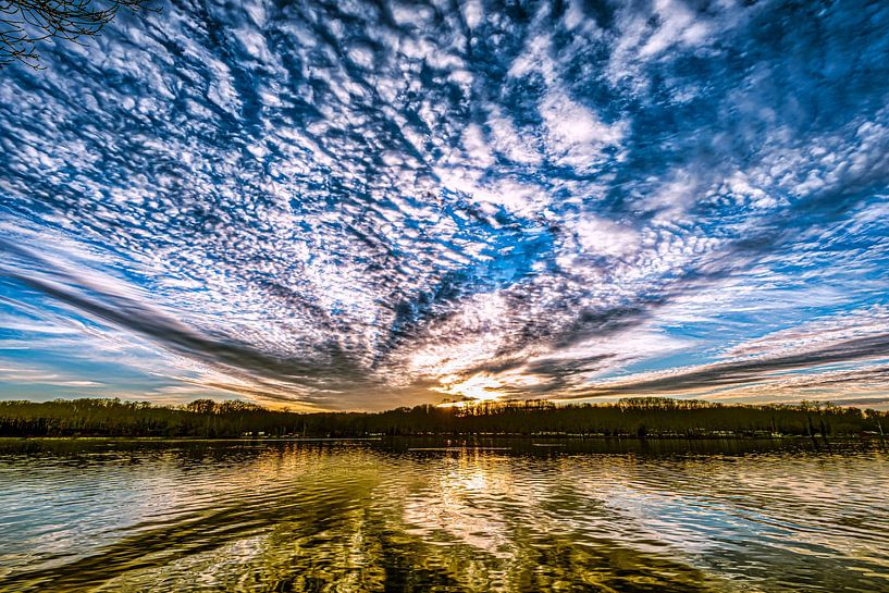 Paysage de rêve Coucher de soleil Nuageux Baldeneysee Essen Allemagne par Dieter Walther