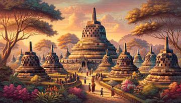 Goldene Stunde am Borobudur von Jeroen Kleiberg