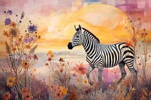 Zebra-Sonnenuntergang