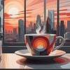 Coffee at dawn over the skyline by Bart Veeken