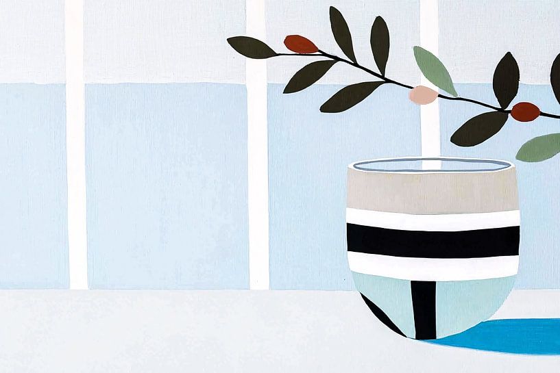 Stilleven met vaas en takje van Imperial Art House