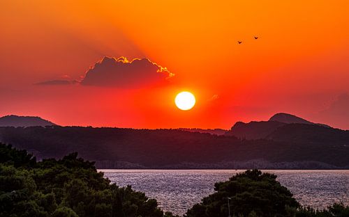 Zonsondergang in Dubrovnik, Kroatie
