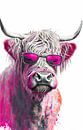 Schotse Hooglanders in Roze van Poster Art Shop thumbnail
