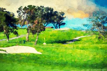 Torrey Pines golfbaan - Impressionist van Joseph S Giacalone Photography
