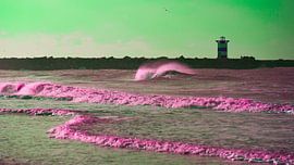 Golf voor het Scheveningse noorderhavenhoofd groen by Wen van  Gampelaere