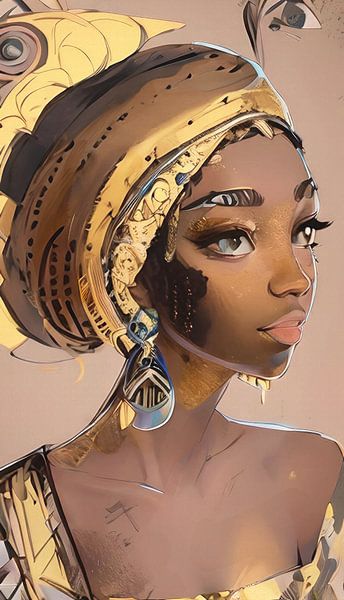 Illustration einer afrikanischen Prinzessin von Emiel de Lange