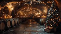 cave à vin dans une ambiance de Noël