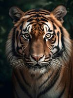 Siberian tiger in forest | Tiger portrait