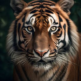 Siberische tijger in woud | dierenportret van Visuals by Justin