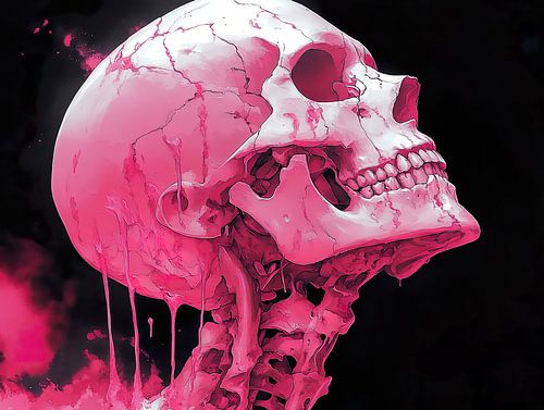 Abstrakte Schädelkunst - Moderne Illustration mit dramatischen Details und mystischer Anmutung