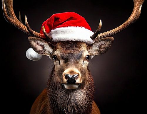 Kerst edelhert.