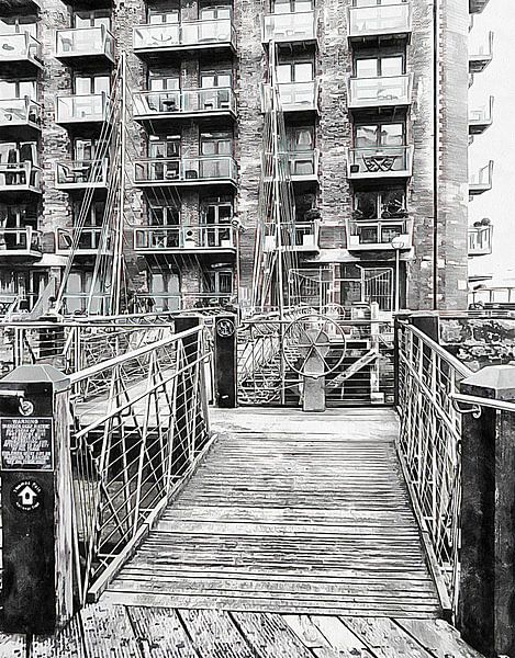 Lock at Entrance to St Saviour's Dock London by Dorothy Berry-Lound