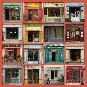 Collage de vitrines de magasins français authentiques. sur Gert van Santen