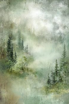 Misty Forest - Licht Abstrakte Kunst Landschaft