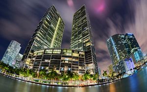 Brickell Skyline met Fisheye lens