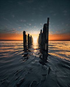 Buhnen im Meer