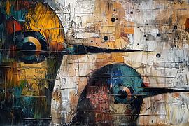 Wohnbereich von Abstraktes Gemälde