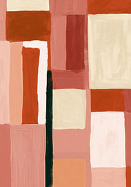Abstrakte Geometrie in Terrakotta, Rosa und Cremeweiß von Niklas Maximilian