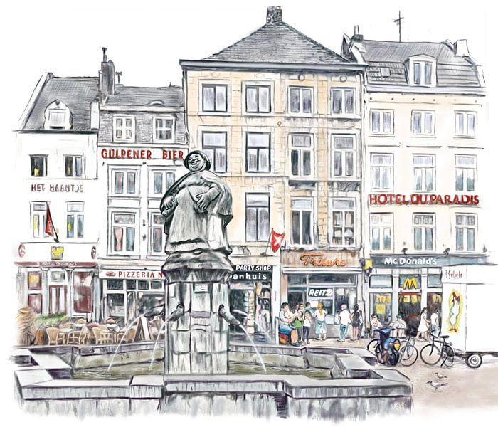 Mooswief (fontein), markt Maastricht van Karen Nijst