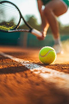 Balle de tennis sur la terre battue sur Poster Art Shop