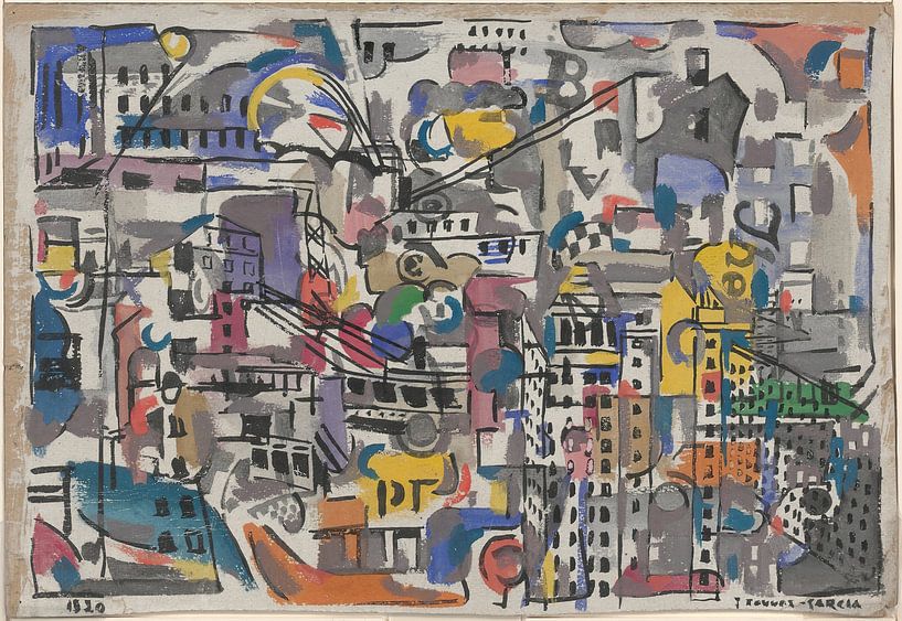 Joaquín Torres García - New York City; bird's-eye view (1920) by Peter Balan