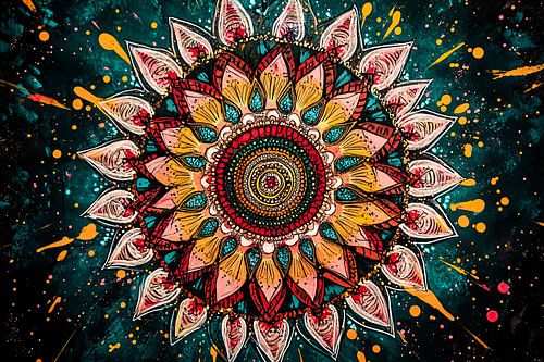 Kleurrijke mandala en dynamische patronen