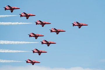 Red Arrows vliegen met de Hawk T1 van Wim Stolwerk