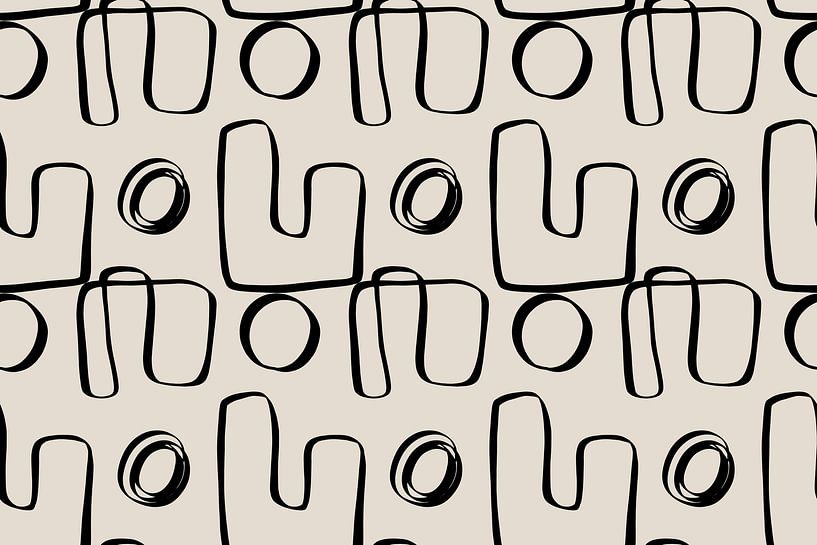 Abstract pattern in black against a sand-colored background. by Studio Allee