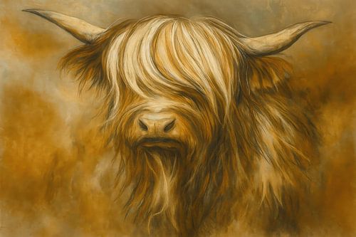 Schotse Hooglander met lokken voor de ogen