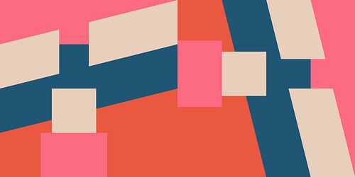 Modern abstract minimalistisch geometrisch landschap in retrostijl II