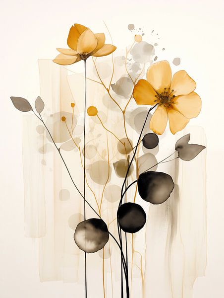 Flowers Modern Abstract by Dakota Wall Art