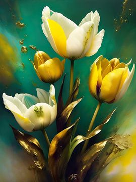 Tulpen in de stijl van Alberto Seveso van Retrotimes