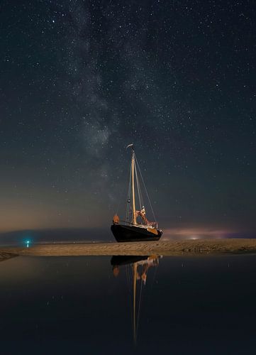 Silence sous la Voie lactée, la mer des Wadden la nuit