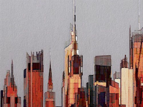 Skyline, City art, Austin.